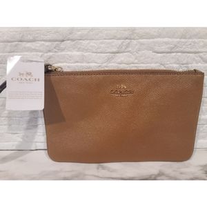New Coach Large Leather Wristlet
